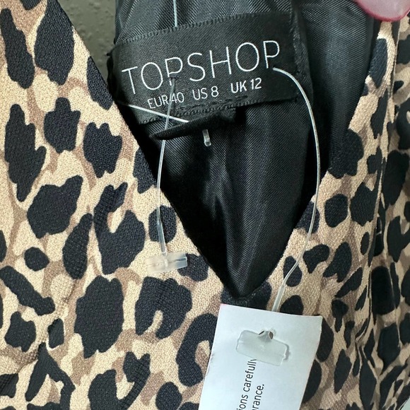 Top Shop Leopard Midi Slip Dress Sz 8 - Picture 3 of 4